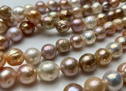 9-11 mm AAA Natural White And Multi Pink Mixed Color Baroque Freshwater Pearl Beads High Luster Genuine Baroque Pearls #1725