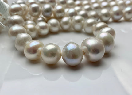 12-15 mm AA Half Strand Natural White Large Hole Freshwater Pearl Beads Hole Size 2.2 mm Genuine Natural White Edison Baroque Pearl #1451