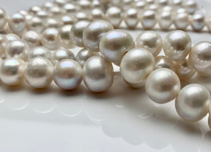 12-15 mm AA Half Strand Natural White Large Hole Freshwater Pearl Beads Hole Size 2.2 mm Genuine Natural White Edison Baroque Pearl #1451