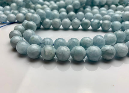 8mm 10mm AAA Smooth Round Natural Color Aquamarine Gemstone Beads Top Quality Natural Color Aquamarine Gemstone #2283