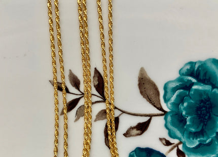 18 Inches 18K Genuine Solid Gold Chain With Spring Clasp 18K Solid Gold Twist Rope Chain Necklace #1742
