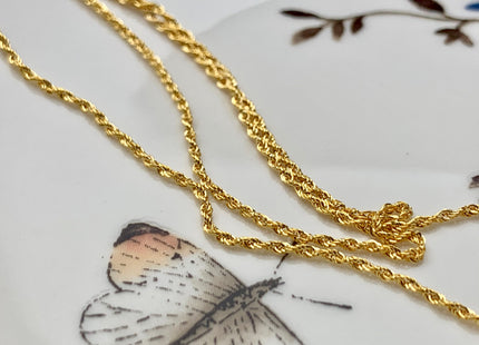 18 Inches 18K Genuine Solid Gold Chain With Spring Clasp 18K Solid Gold Twist Rope Chain Necklace #1742