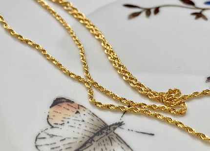 18 Inches 18K Genuine Solid Gold Chain With Spring Clasp 18K Solid Gold Twist Rope Chain Necklace #1742