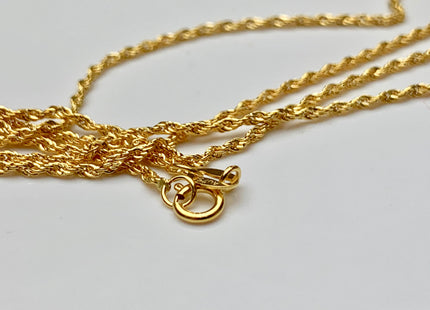18 Inches 18K Genuine Solid Gold Chain With Spring Clasp 18K Solid Gold Twist Rope Chain Necklace #1742