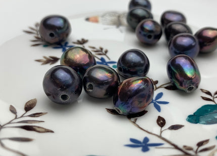 12-15x14-17 mm AAA Large Hole Peacock Color Freshwater Nugget Pearl Beads Hole Size 2.2 mm Rare Jumbo Size Smooth And Shiny Pearls #1743