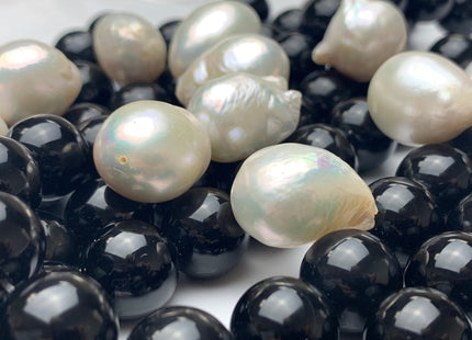 ONE Piece 14-15 mm Or 15-17 mm AA Jumbo Natural White Baroque Pearl Beads Genuine High Luster White Baroque Pearls #1593