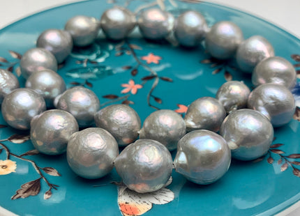 14-17.5 mm Graduated Gray Baroque/Edison Freshwater Pearl Beads #1050