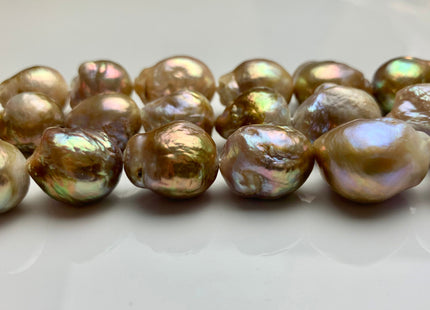 14-17mm AAA Jumbo Natural Color Mauve Pink Baroque Freshwater Pearl Beads Genuine Natural Baroque Freshwater Pearls 22 Beads #1052
