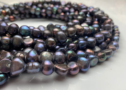 9-11 mm AAA Large Hole Peacock Freshwater Pearl Nugget Beads 2.1mm Hole Genuine Large Hole Peacock Freshwater Nugget Pearls. #332