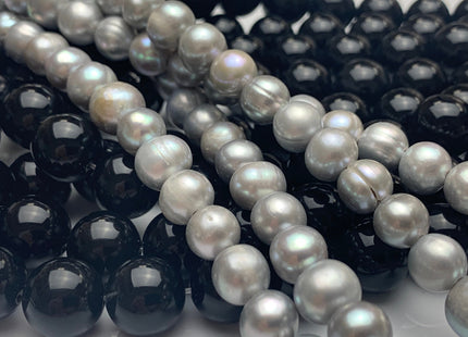 10-11 mm Large Hole Gray Color Potato Freshwater Pearl Beads Hole Size 2.2 mm Large Hole Beads Large Hole Freshwater Pearls #1464