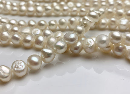 9-10 mm 10-11 mm AA Natural White Freshwater Nugget Pearl Beads Genuine Natural White Potato Nugget Shape Freshwater Pearls #1450
