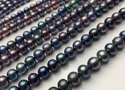 6.5-7 mm AAA Peacock Potato Freshwater Pearls Beads Genuine High Luster Peacock Freshwater Pearls #1467