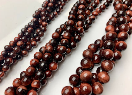 4mm 6mm 8mm 10mm 12mm AAA Smooth Round Mahogany Red Tiger Eye Gemstone Beads Top Quality Tiger Eye Beads #2286