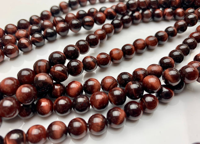 4mm 6mm 8mm 10mm 12mm AAA Smooth Round Mahogany Red Tiger Eye Gemstone Beads Top Quality Tiger Eye Beads #2286