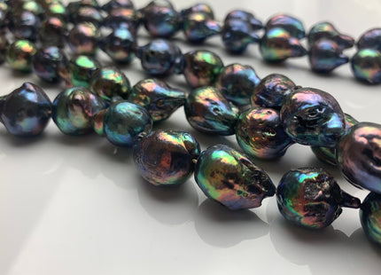 13x17-16x22 mm AA Jumbo Rainbow Peacock Color TearDrop Shape Baroque Pearl Beads Genuine High Luster Peacock Freshwater Baroque Pearls #1483