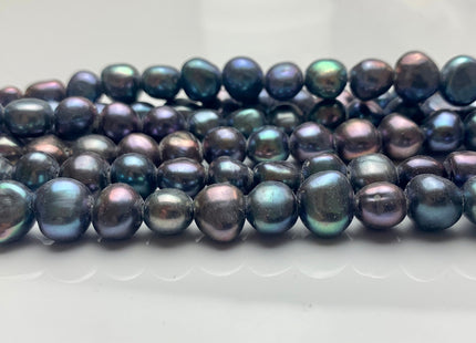 9-11 mm AAA Large Hole Peacock Freshwater Pearl Nugget Beads 2.1mm Hole Genuine Large Hole Peacock Freshwater Nugget Pearls. #332