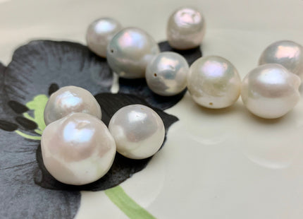 ONE Piece Or Full Strand 12-16 mm AAA Natural White Baroque Freshwater Pearl Beads High Luster Genuine Baroque Edison Pearls #1480