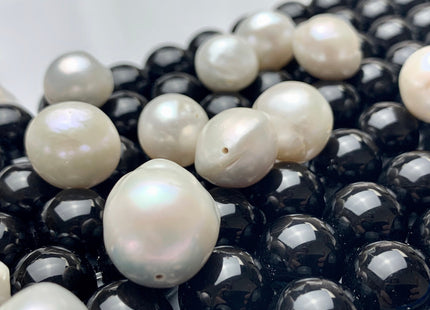 ONE Piece Or Full Strand 12-16 mm AAA Natural White Baroque Freshwater Pearl Beads High Luster Genuine Baroque Edison Pearls #1480