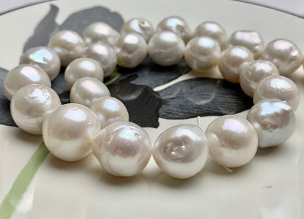 ONE Piece Or Full Strand 12-16 mm AAA Natural White Baroque Freshwater Pearl Beads High Luster Genuine Baroque Edison Pearls #1480