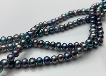 4 mm AA Natural White/Grey/Peacock/Champagne Potato Large Hole 1.2 mm Freshwater Pearl, Genuine Pearls Wedding / Bridal Pearls #1023