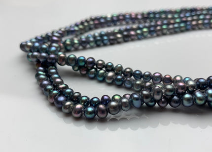 4 mm AA Natural White/Grey/Peacock/Champagne Potato Large Hole 1.2 mm Freshwater Pearl, Genuine Pearls Wedding / Bridal Pearls #1023