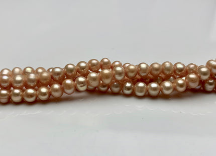 4 mm AA Natural White/Grey/Peacock/Champagne Potato Large Hole 1.2 mm Freshwater Pearl, Genuine Pearls Wedding / Bridal Pearls #1023