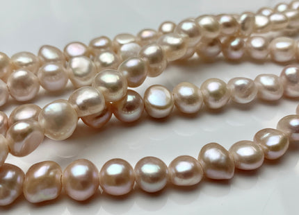 10-11 mm AAA Large Hole Natural Pink Or Pale Pink Freshwater Pearl Nugget Beads Hole Size 2.2 mm High Luster Large Hole Potato Pearls #1481