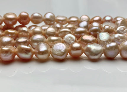 10-11 mm AAA Large Hole Natural Pink Or Pale Pink Freshwater Pearl Nugget Beads Hole Size 2.2 mm High Luster Large Hole Potato Pearls #1481