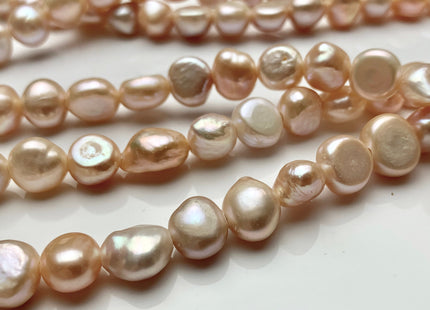 10-11 mm AAA Large Hole Natural Pink Or Pale Pink Freshwater Pearl Nugget Beads Hole Size 2.2 mm High Luster Large Hole Potato Pearls #1481