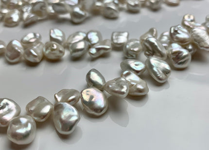 8-9 x 11-14 mm AAA Natural White Keishi Freshwater Pearls Top Drilled Keishi Pearl Beads High Luster Natural Cultured Keishi Pearls #1474