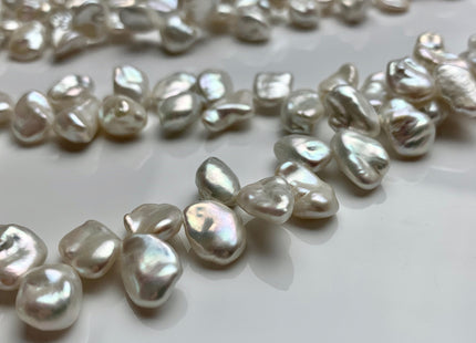 8-9 x 11-14 mm AAA Natural White Keishi Freshwater Pearls Top Drilled Keishi Pearl Beads High Luster Natural Cultured Keishi Pearls #1474