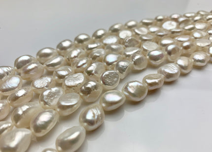 9.5x12 mm AAA Natural White Rice/Oval Nugget Freshwater Pearl Beads Genuine High Luster Oval Nugget Pearls Top Quality Nugget Beads #1478