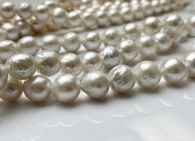 10-12 mm Natural White Baroque Freshwater Pearl Beads Freshwater Baroque Edison Pearls, Natural Edison Freshwater Pearl Beads #1028