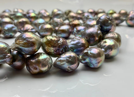 14-17mm AA Jumbo Pinkish Gray Baroque Freshwater Pearl Beads, Cultured Baroque Pearls, Genuine Baroque Freshwater Pearls #1053
