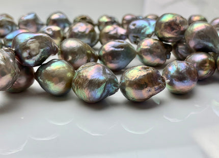 14-17mm AA Jumbo Pinkish Gray Baroque Freshwater Pearl Beads, Cultured Baroque Pearls, Genuine Baroque Freshwater Pearls #1053