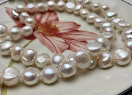 17.5/20/22/24 Inches Hand Knotted 12 mm Nugget Freshwater Pearl Necklace Natural White Freshwater Pearl Necklace With Silver Clasp #1503