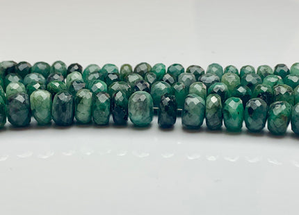 6mm 7mm 8mm AAA Natural Color Emerald Gemstone Beads Faceted Rondelle Shape 8 Inches Strand #2121