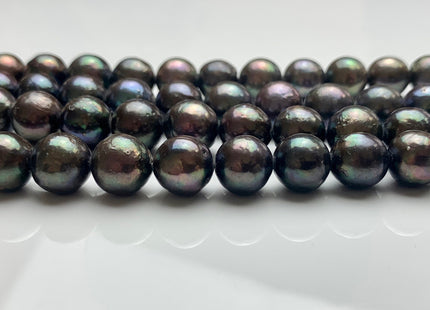 10-11 mm AA Green Peacock Edison Baroque Pearls Off-Round Shape Genuine Iridescent Green Peacock Color Edison Pearl Beads #1756