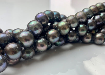 10-11 mm AA Green Peacock Edison Baroque Pearls Off-Round Shape Genuine Iridescent Green Peacock Color Edison Pearl Beads #1756