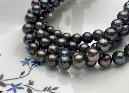 10-11 mm AA Green Peacock Edison Baroque Pearls Off-Round Shape Genuine Iridescent Green Peacock Color Edison Pearl Beads #1756