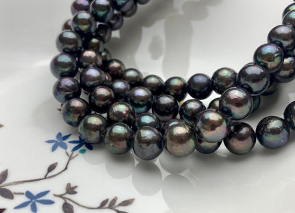 10-11 mm AA Green Peacock Edison Baroque Pearls Off-Round Shape Genuine Iridescent Green Peacock Color Edison Pearl Beads #1756