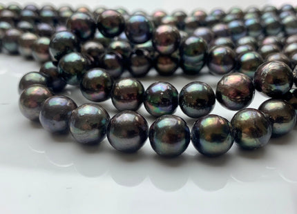 10-11 mm AA Green Peacock Edison Baroque Pearls Off-Round Shape Genuine Iridescent Green Peacock Color Edison Pearl Beads #1756