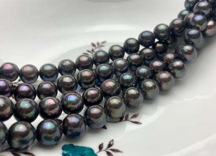 10-11 mm AA Green Peacock Edison Baroque Pearls Off-Round Shape Genuine Iridescent Green Peacock Color Edison Pearl Beads #1756