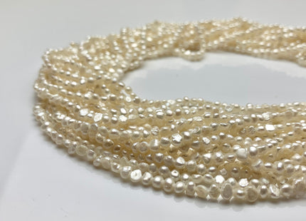 3mm Natural White Potato Nugget Freshwater Pearl Beads Genuine Freshwater Pearls Tiny White Nugget Cultured Seed Pearl Beads #1491