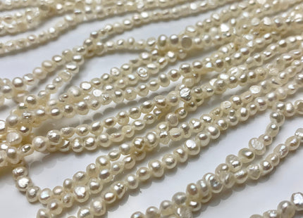 3mm Natural White Potato Nugget Freshwater Pearl Beads Genuine Freshwater Pearls Tiny White Nugget Cultured Seed Pearl Beads #1491