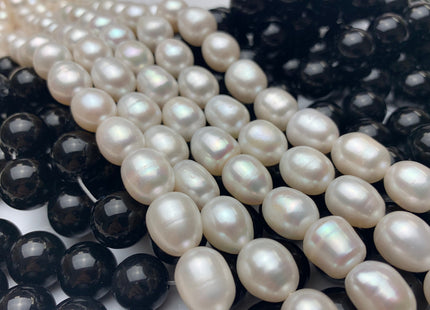 10-11x13 mm AA Natural White Freshwater Pearl Beads Rice/Oval Shape Genuine Large Size Cultured Freshwater Pearls #1489