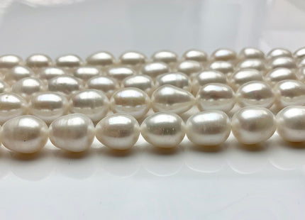 10-11x13 mm AA Natural White Freshwater Pearl Beads Rice/Oval Shape Genuine Large Size Cultured Freshwater Pearls #1489