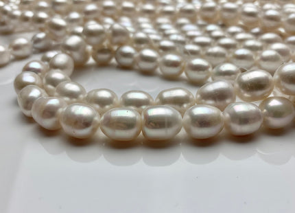 10-11x13 mm AA Natural White Freshwater Pearl Beads Rice/Oval Shape Genuine Large Size Cultured Freshwater Pearls #1489