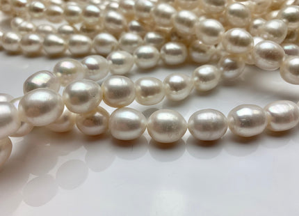 10-11x13 mm AA Natural White Freshwater Pearl Beads Rice/Oval Shape Genuine Large Size Cultured Freshwater Pearls #1489