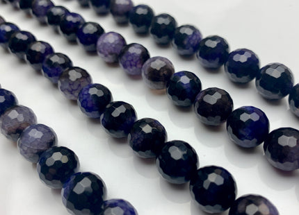 12 mm Faceted Round Fire Agate Gemstone Beads Heat Treated Purple Black Multi Color Natural Gemstone Agate Loose Beads #2292